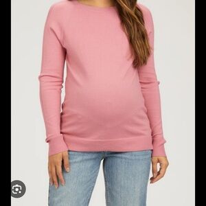 Mauve Knit Long Sleeve Maternity Top
